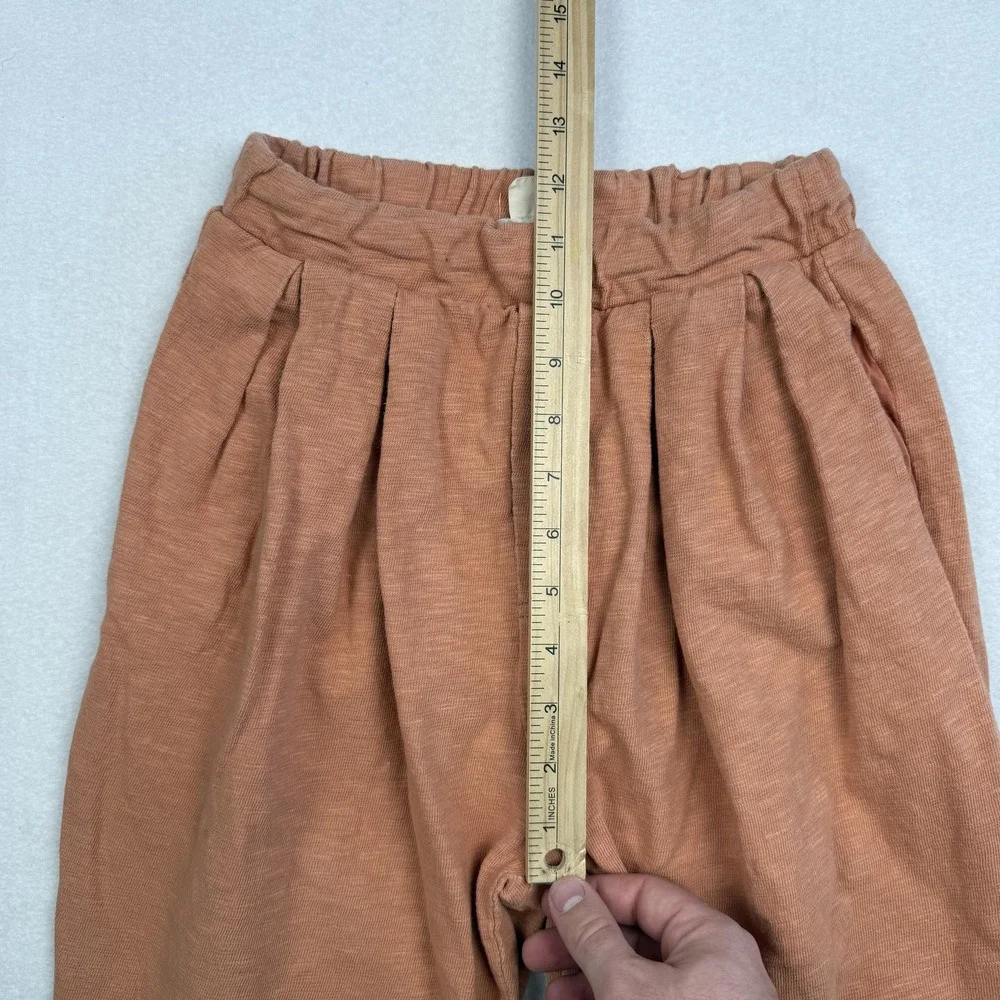 Free People FP Beach Pants Womens XS Orange Paperbag Waist Tapered Lounge Cotton